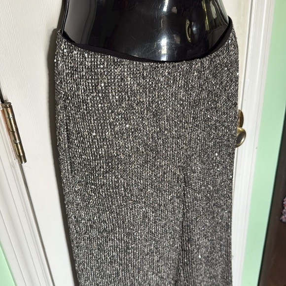 J.Mclaughlin Grey/Silver Carter Sequin Wide Leg Trousers Slacks Pants Size 0 - Picture 3 of 12